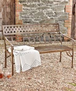 Nkuku Bahula Decorative Iron Bench Garden Furniture