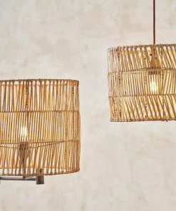 Nkuku Banso Wicker Lampshade - Large Bedroom