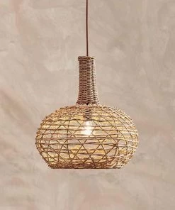 Nkuku Beru Rattan Lampshade - Large Conical Bedroom
