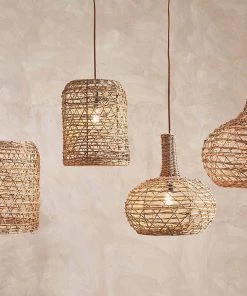 Nkuku Beru Rattan Lampshade - Large Conical Bedroom