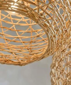 Nkuku Beru Rattan Lampshade - Large Conical Bedroom
