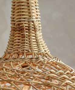 Nkuku Beru Rattan Lampshade - Large Conical Bedroom
