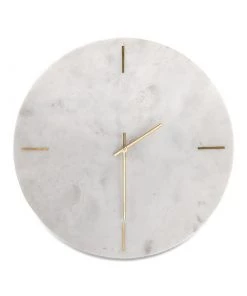Nkuku Besa Marble Clock - White
