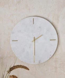 Nkuku Besa Marble Clock - White