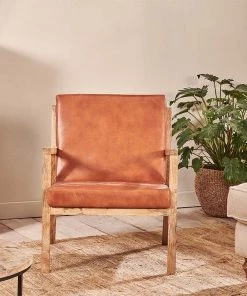 Nkuku New Arrivals Bolpur Leather Armchair