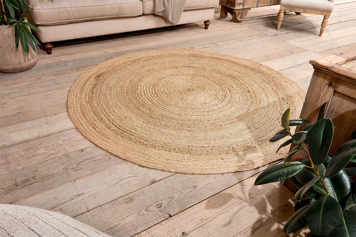 Nkuku Home Accessories Braided Hemp Rug - Round 3 Nkuku Home Accessories Braided Hemp Rug - Round