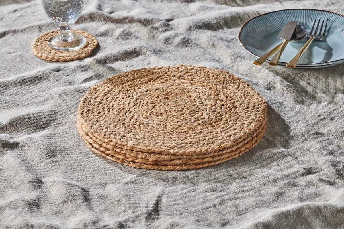 Nkuku Braided Hemp Tablemats - Natural (Set Of 4) 3 Nkuku Braided Hemp Tablemats - Natural (Set Of 4)
