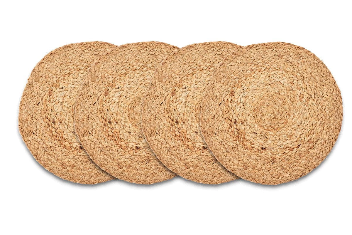 Nkuku Braided Hemp Tablemats - Natural (Set Of 4) 6 Nkuku Braided Hemp Tablemats - Natural (Set Of 4)