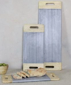 Nkuku Serveware Bwari Marble Platter - Grey