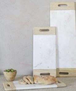 Nkuku Serveware Bwari Marble Platter - White