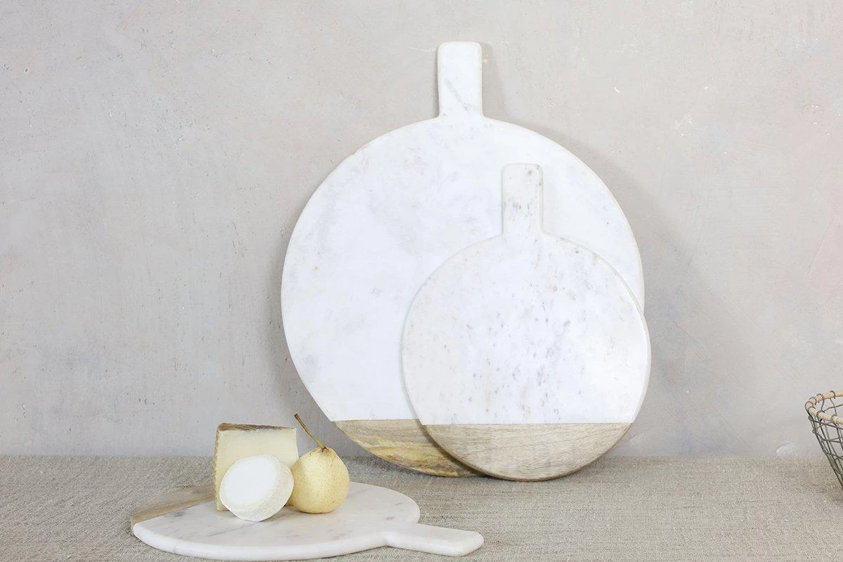 Nkuku Bwari Round Marble Board - Small - White Serveware 3 Nkuku Bwari Round Marble Board - Small - White Serveware