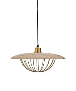 Nkuku New Arrivals Chakai Wood & Metal Pendant - Large