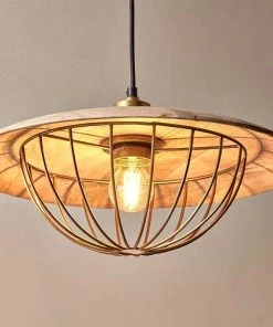 Nkuku New Arrivals Chakai Wood & Metal Pendant - Large