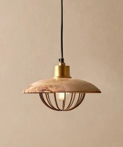 Nkuku Chakai Wood & Metal Pendant - Small