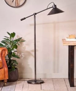 Nkuku New Arrivals Challa Iron Armed Floor Lamp - Aged Bronze