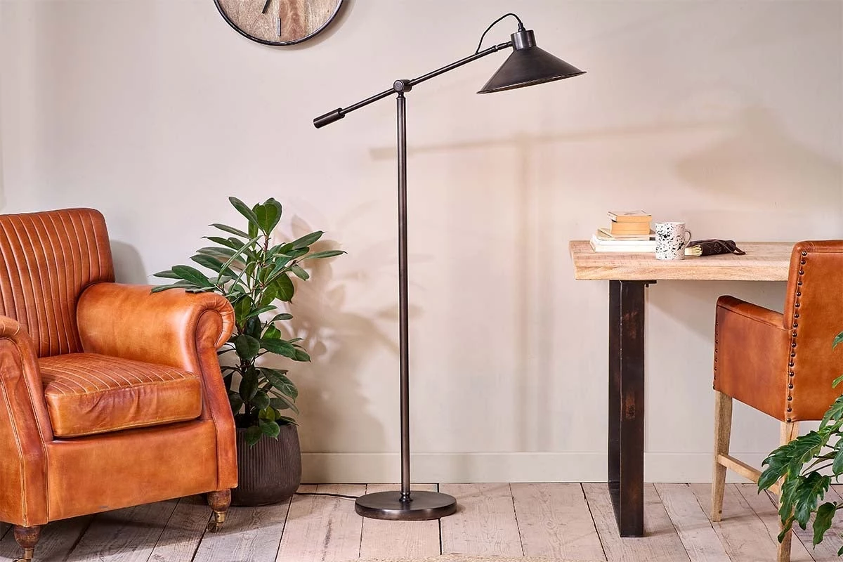 Nkuku New Arrivals Challa Iron Armed Floor Lamp - Aged Bronze 3 Nkuku New Arrivals Challa Iron Armed Floor Lamp - Aged Bronze