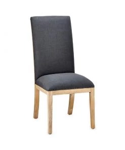 Nkuku Chapora Linen Dining Chairs - Charcoal (Set Of 2) Kitchen & Dining Room