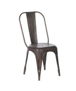 Nkuku Kitchen & Dining Room Chari Industrial Chair Distressed Black
