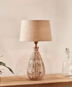 Nkuku New Arrivals Darma Wicker Lamp - Small Tall