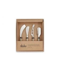 Nkuku Darsa Cheese Knife Set - Brushed Gold (Set Of 4) Table Accessories
