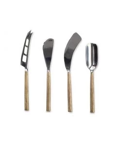 Nkuku Darsa Cheese Knife Set - Brushed Gold (Set Of 4) Table Accessories
