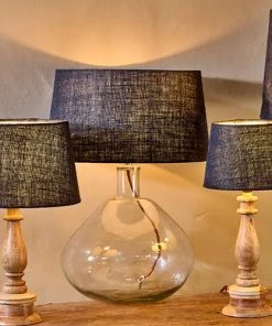 Nkuku Dia Jute Lampshade - Ink Living Room