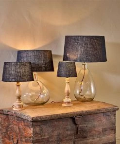 Nkuku Dia Jute Lampshade - Ink Living Room