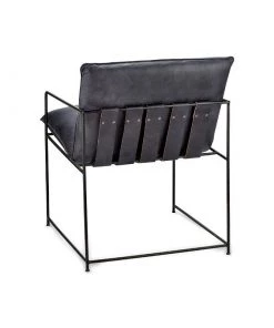 Nkuku Living Room Durium Leather Lounger - Aged Black