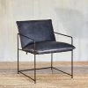 Nkuku Living Room Durium Leather Lounger - Aged Black