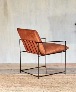 Nkuku Durium Leather Lounger - Aged Tan