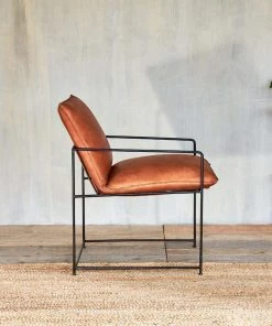 Nkuku Durium Leather Lounger - Aged Tan