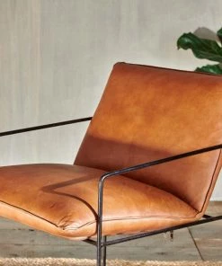 Nkuku Durium Leather Lounger - Aged Tan
