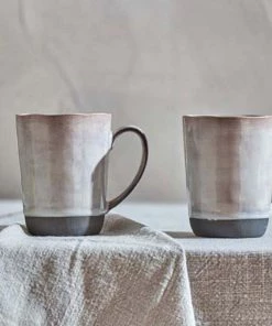 Nkuku Tableware Edo Large Mug - Slate (Set Of 2)