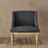 Nkuku Elbu Linen Armchair - Charcoal Living Room 2 Nkuku Elbu Linen Armchair - Charcoal Living Room