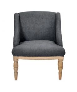 Nkuku Elbu Linen Armchair - Charcoal Living Room