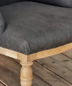 Nkuku Elbu Linen Armchair - Charcoal Living Room