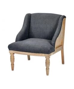 Nkuku Elbu Linen Armchair - Charcoal Living Room