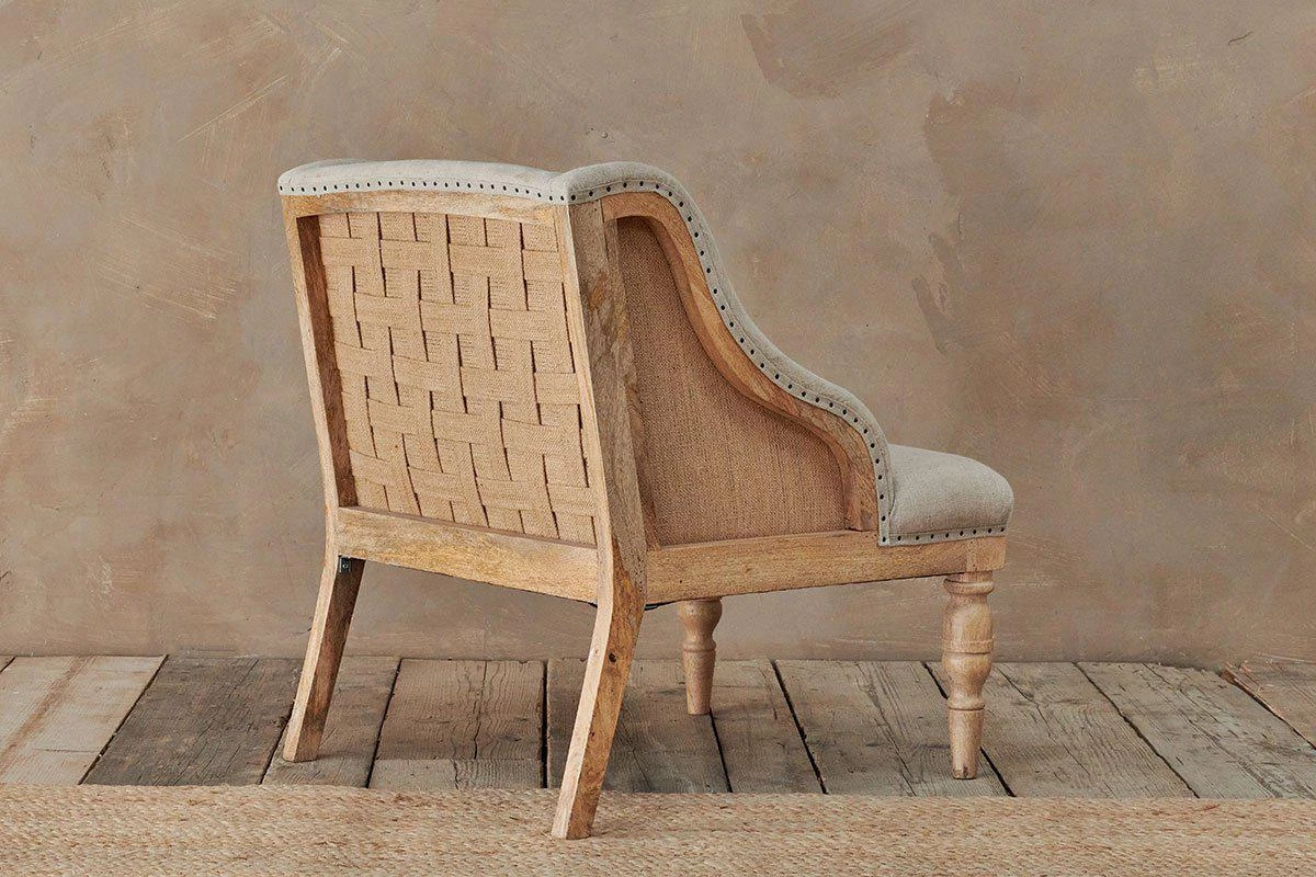 Nkuku Elbu Linen Armchair - Stone Living Room 5 Nkuku Elbu Linen Armchair - Stone Living Room