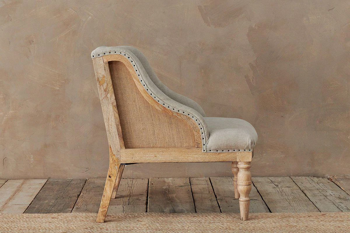 Nkuku Elbu Linen Armchair - Stone Living Room 4 Nkuku Elbu Linen Armchair - Stone Living Room