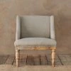 Nkuku Elbu Linen Armchair - Stone Living Room