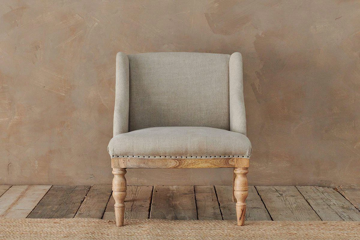 Nkuku Elbu Linen Armchair - Stone Living Room 3 Nkuku Elbu Linen Armchair - Stone Living Room