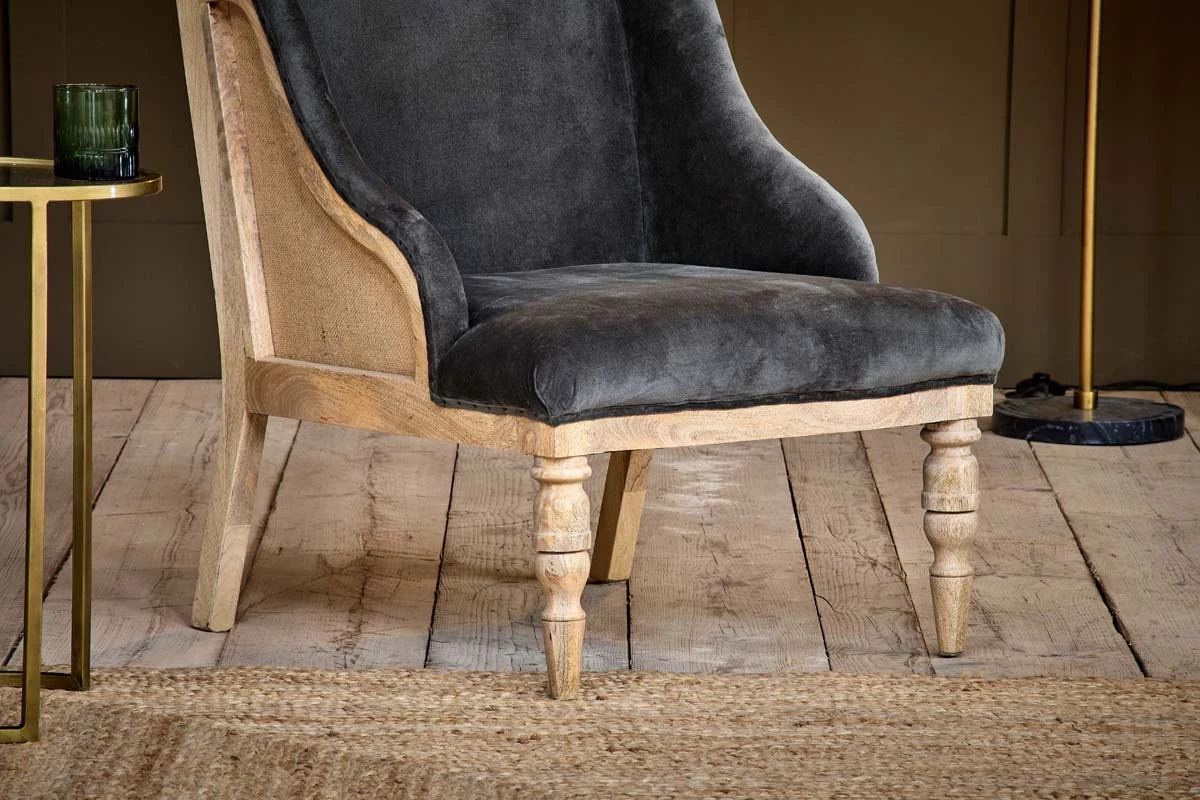 Nkuku Elbu Velvet Armchair - Moss 9 Nkuku Elbu Velvet Armchair - Moss