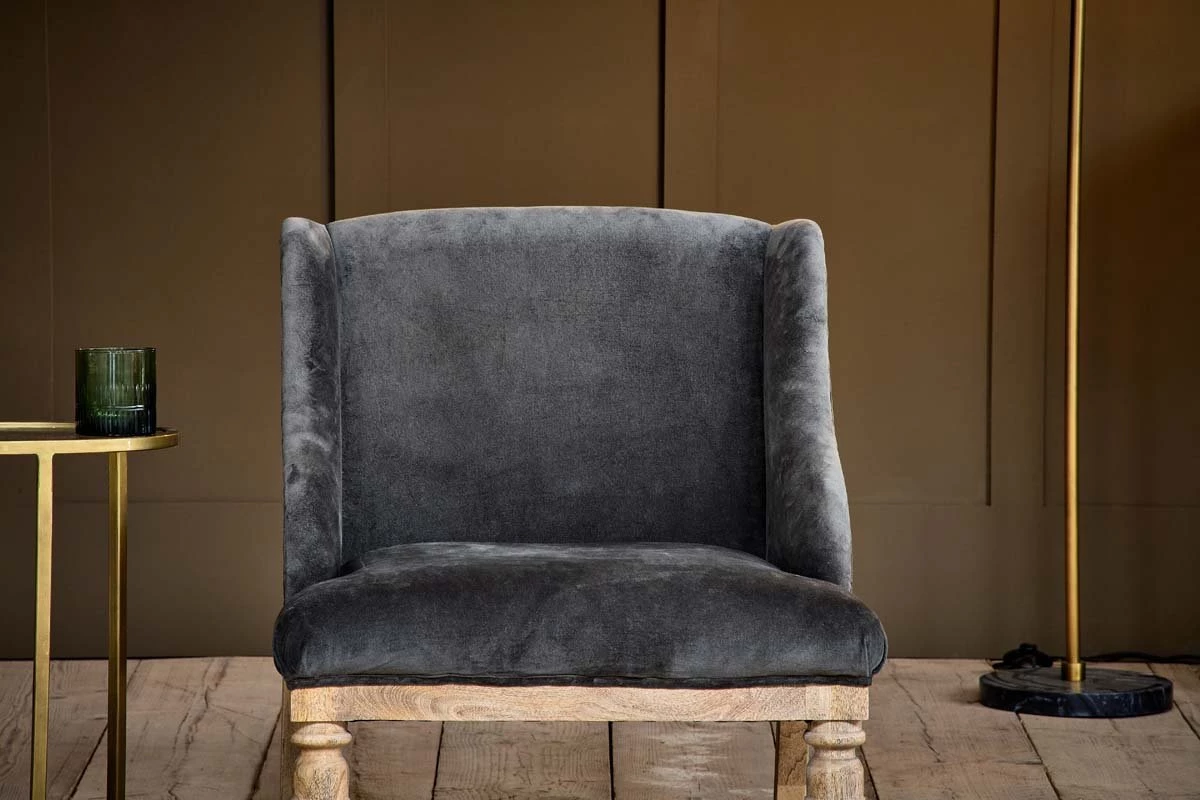 Nkuku Elbu Velvet Armchair - Moss 6 Nkuku Elbu Velvet Armchair - Moss