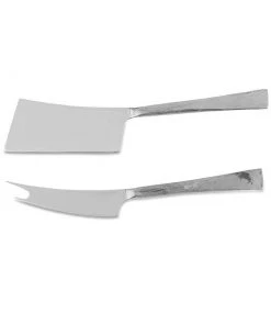 Nkuku Ena Cheese Knife Set - Brushed Silver (Set Of 2) Tableware