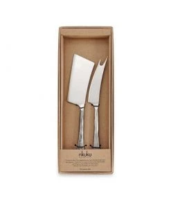 Nkuku Ena Cheese Knife Set - Brushed Silver (Set Of 2) Tableware