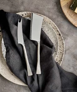 Nkuku Ena Cheese Knife Set - Brushed Silver (Set Of 2) Tableware