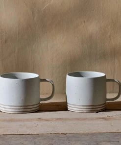 Nkuku Enesta Line Mug - Cream (Set Of 2)