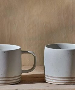 Nkuku Enesta Line Mug - Cream (Set Of 2)