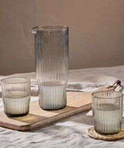 Nkuku Fali Glass Jug - Smoke