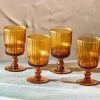 Nkuku Tableware Fali Wine Glass - Amber (Set Of 4)